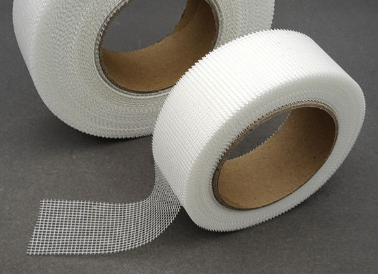 Colorful Fiberglass Mesh Tape 5cm X45m Wall Alkali Resistant Glass Fiber Mesh Tape Glued